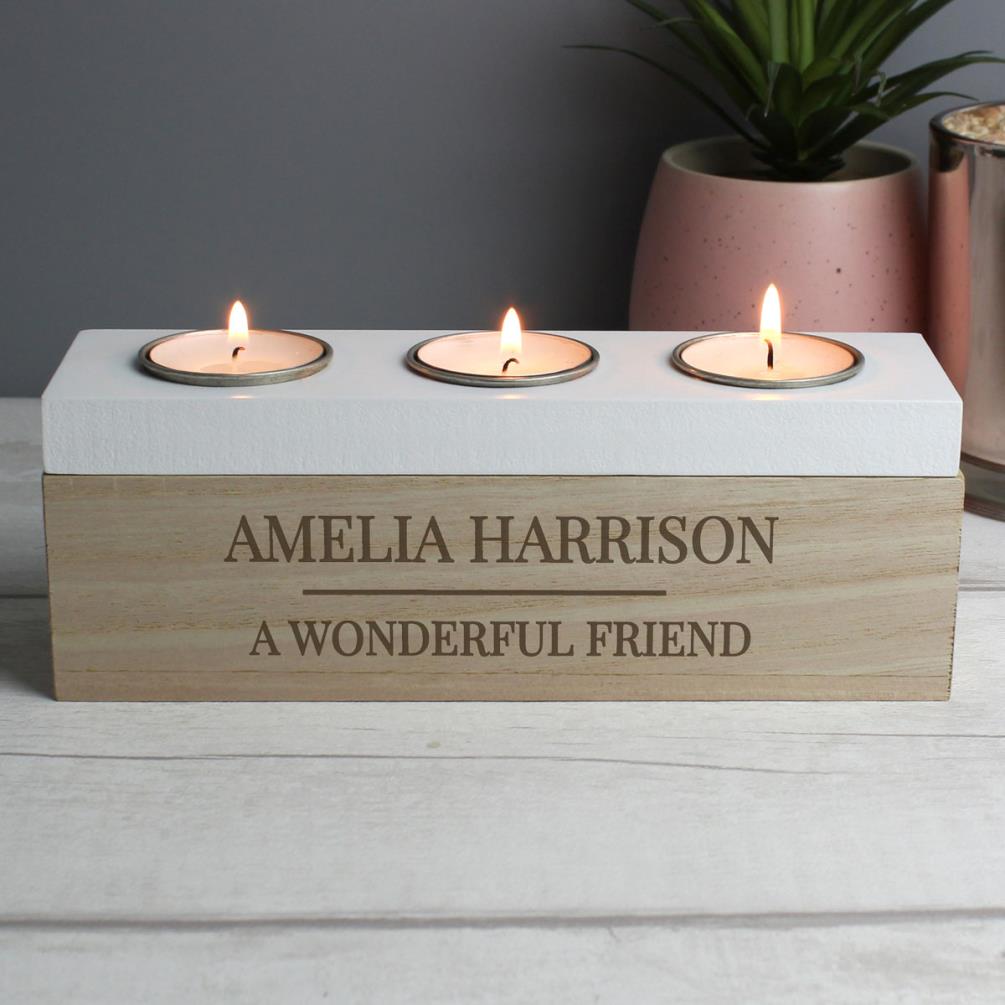 Personalised Classic Triple Tea Light Box Extra Image 2